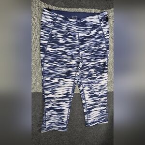 Calvin Klein Performance Abstract Print Cutout Cropped Leggings - Size XL